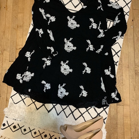 Free People Black and White Embroidered Dress - Picture 3 of 4